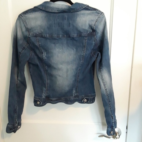 EUC Indigo Rein Distressed Jean Jacket Size L - Picture 6 of 6